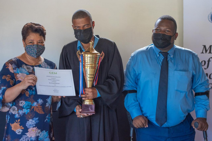 Vocational training programme Eight persons with disabilities graduate Ibrahim Dodin rewarded for outstanding performance and for being best overall performer
