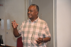 Mr Robinson addressing the meeting (Photo: Thomas Meriton)