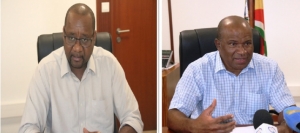 PS Baker (left) and PS Volcère speaking to the press yesterday
