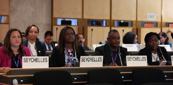 Minister for Labour and Human Resource Development, Ms Idith Alexander attends the 105th session of the International Labour Conference, Geneva