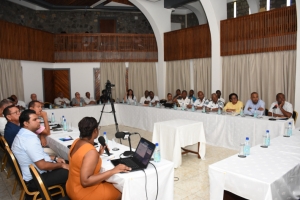 Stakeholders and partners following a presentation during the meeting yesterday (Photo: Joena Meme)